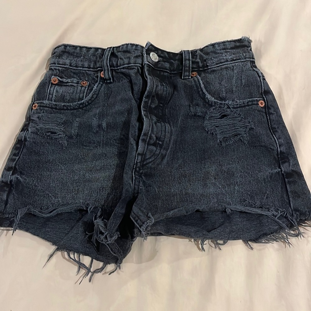Black cut off jean shorts size 2
